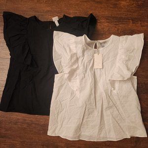 Women's Flutter Sleeve Tank Top - A New Day L